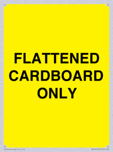 FLATTENED CARDBOARD ONLY